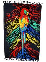 Canga e Saída de Praia Poliéster Estampa Arara Tie Dye