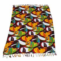 Canga Praia 100% Viscose Tucano Color - Franja 1.60Mx1.10M