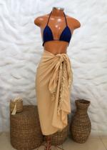 Canga Saída de Praia Areia Franja Brilho Feminina Versátil e Elegante