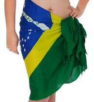 Canga Saída De Praia Bandeira Do Brasil 100% Poliéster