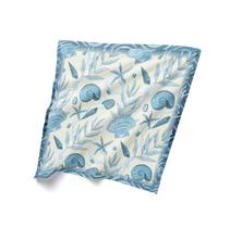 Canga Saída De Praia Estampa Conchas Azul 125x125cm Bali