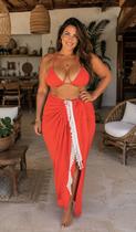 Canga saída de praia plus size pitanga -