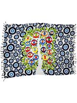 Canga Saída de Praia Viscose Estampa Olho grego Árvore Vida