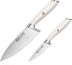 Cangshan Conjunto De Facas Profissional Helena Serie 2 Peças Aço Alemão Forjado Branco Cangshan Conjunto De Facas Profissional Helena Serie 2 Peças Aço Alemão Forjado Branco