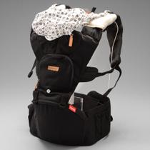 Canguru Bebê Hipseat Preto BB310 Ergonômico Suporte De Quadril Confortável