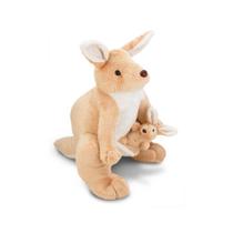 Canguru Com Filhote Urso Pelúcia Macio Antialérgico 2403 - Cortex Brinquedos