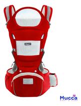 Canguru Elegance 7 Posições Para Passeio c/Bebê Ergonômico Vermelho Mucca