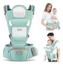 Canguru Elegance 7 Posições Para Passeio c/Bebê Mucca Ergonômico Verde Água Canguru Elegance 7 Posições Para Passeio c/Bebê Mucca Ergonômico Verde Água