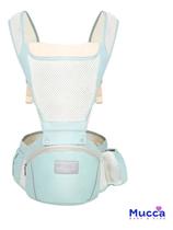 Canguru Ergonômico Carregador de Bebê de Passeio Confort Cool Mucca Verde Água