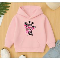 Canguru Moletom Infantil Agasalho Feminino Estampa Girafa Chiclete Lindo Fofo Despojado Inverno Frio