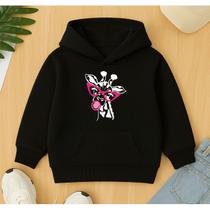 Canguru Moletom Infantil Agasalho Feminino Estampa Girafa Chiclete Lindo Fofo Despojado Inverno Frio
