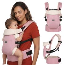 Canguru Para Bebê 3 em 1 Acolchoado Ajustável Até 25kg Rosa Aiebao Canguru Para Bebê 3 em 1 Acolchoado Ajustável Até 25kg Rosa Aiebao