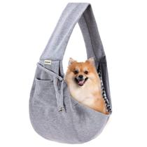 Canguru para Pets FDJASGY com Cinto de Segurança Mãos Livres Cinza