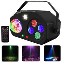 Canhão Globo Movign Laser Led 4n1 Luz Rgbw E Uv DJ Festa Aniversário WS5805