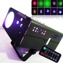 Canhão Holografico RGBW Controle Remoto Bivolt Dj Iluminação Efeito Laser TB1318