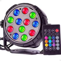 Canhão Iluminação Led Rgb 12 Leds Rgb Controle Remoto