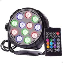 Canhão Iluminação Led Rgb 12 Leds Rgb Controle Remoto