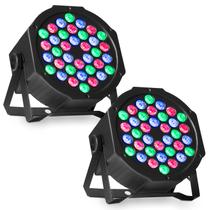 Canhão Led Refletor Strobo 36 Leds 3 Watts Rgb Dmx Bivolt - Kit 2 unidades