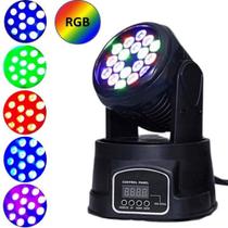 Canhão Moving Head 18 Led Colorido Iluminação Acompanha O Ritmo Da Música LK294