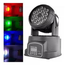 Canhão Moving Head 18 Leds RGB com Efeito Strobo 80w Canhão Moving Head 18 Leds RGB com Efeito Strobo 80w