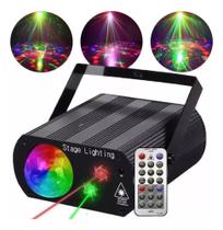 Canhão Raio Laser Holográfico Luz RGB Festa Balada Sensor Ritmo DJ TB1659PR - Lucky