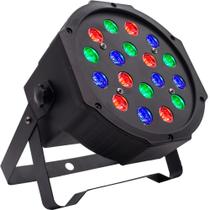Canhão Refletor 18 Leds Rgb Dmx Jogo Luz Iluminacao Dj - GT69