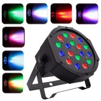 Canhão Refletor Jogo de Luz 18 LEDs Efeito RGB Strobo Flash Iluminação Para Festa - LK184