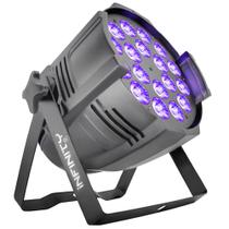 Canhao Refletor Par 64 18 Leds Cree 18w Rgbwauv 6n1 Dmx