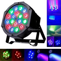 Canhão Refletor Rgb Jogo De Luz 18 Led Strobo Iluminação