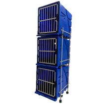 Canil 3 Módulos Minag Azul com Portas de Alumínio Canil 3 Módulos Minag Azul com Portas de Alumínio