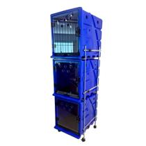 Canil 3 Módulos Minag Azul com Portas de Vídro Canil 3 Módulos Minag Azul com Portas de Vídro