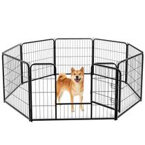 Canil Dobrável DUMOS para Cães em Metal 81 cm com 8 Painéis e Porta Canil Dobrável DUMOS para Cães em Metal 81 cm com 8 Painéis e Porta