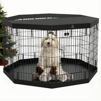 Canil Dobrável para Cães PJYuCien 8 Painéis 91x61 cm Metal