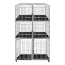 Canil Gaiola Modular 6 Lugares Pet Shop Veterinária Cor:Branco Canil Gaiola Modular 6 Lugares Pet Shop Veterinária Cor:Branco
