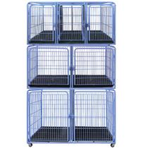 Canil Gaiola Modular 7 Lugares Pet Shop Veterinária Azul