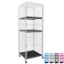 Canil Gaiola Vertical Mega 3 Lugares Branco Cachorro Pet