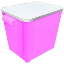 Canister Container Armazenador Guarda Ração Cachorro Gato Com Tampa 6,0 Kg Rosa Furacão Pet