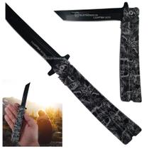 Canivete Aço Inox 22,9cm com Trava, Abertura Semiautomática e Clip de Cinto SLKD109