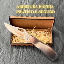 Canivete Aço Inox Monobloco Dobrável Profissional EDC