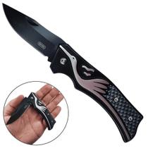 Canivete Aço Inoxidável 16cm, Lâmina de 7cm, Compacto e com Clip Para Bolso Prático SLKD55CI