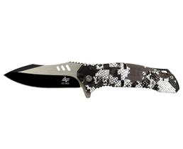 Canivete Albatroz Camuflado Super Afiado Semi Automático Com Clip e Bolso