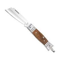 Canivete Aluminio/madeira 3 1/4" Lamina Multi Utilidades Corte Preciso e Duradouro C/ Bainha Couro