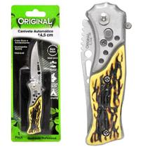 Canivete automatico 14,5cm cabo de osso com bainha esportiva - Original line Canivete automatico 14,5cm cabo de osso com bainha esportiva - Original line