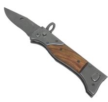 Canivete automático faca com baioneta 26cm Ak47 cabo madeira