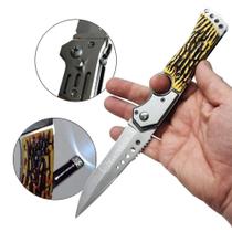 Canivete Automático Lenhador Luz Aço Inoxidável Uso Tático Ideal P/ Presentear SLKD12 SLKD14 SLKD15