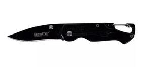Canivete Bestfer Camping Inox Preto C/Flip 15CM - BFH1857