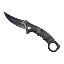 Canivete Camuflado Com Bainha HZ-0415 - Canivete Tático Sobrevivência Camping Pesca Camuflado