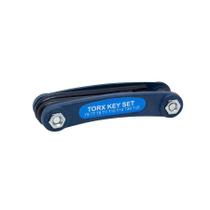 Canivete Chave Torx Estrela Dobrável Com Furo 8 Peças Aço