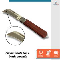 Canivete Com Lâmina Em Inox Com Ponta Curva
