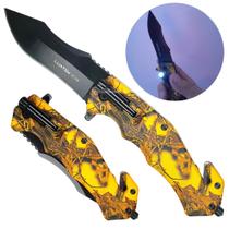 Canivete com Lanterna, Quebra-Vidro, Cortador de Fios e Trava de Segurança SLKD350